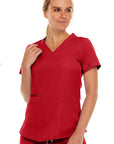 MediChic 4136 Ruth Women V-Neck Zipper Pocket Top