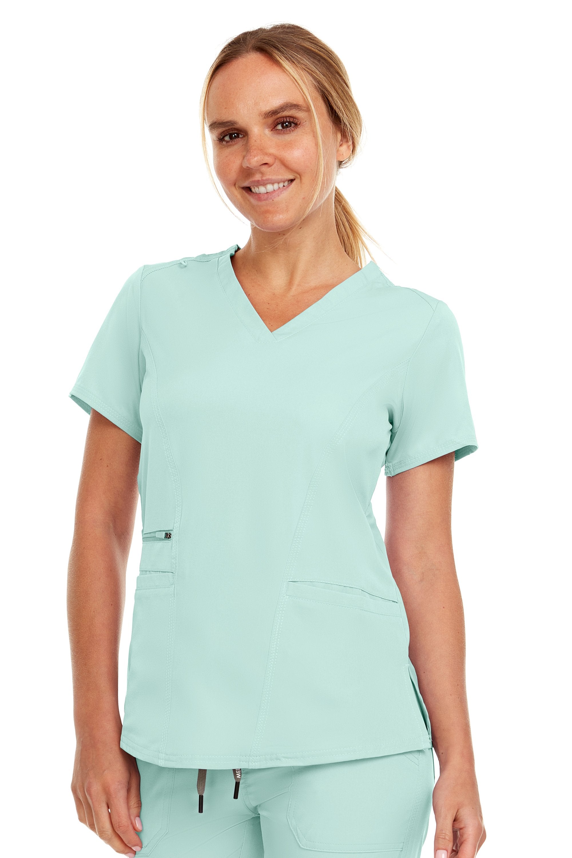 MediChic 4136 Ruth Women V-Neck Zipper Pocket Top – Scrubs to The