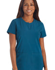 Cherokee CK749A CBC Women Snap Front Henly Top