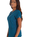 Cherokee CK749A CBC Women Snap Front Henly Top