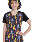 Cherokee TF514 Licensed Unisex Print Bouffant Scrub Hat-DC