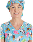 Cherokee TF514 Licensed Unisex Print Bouffant Scrub Hat-DC