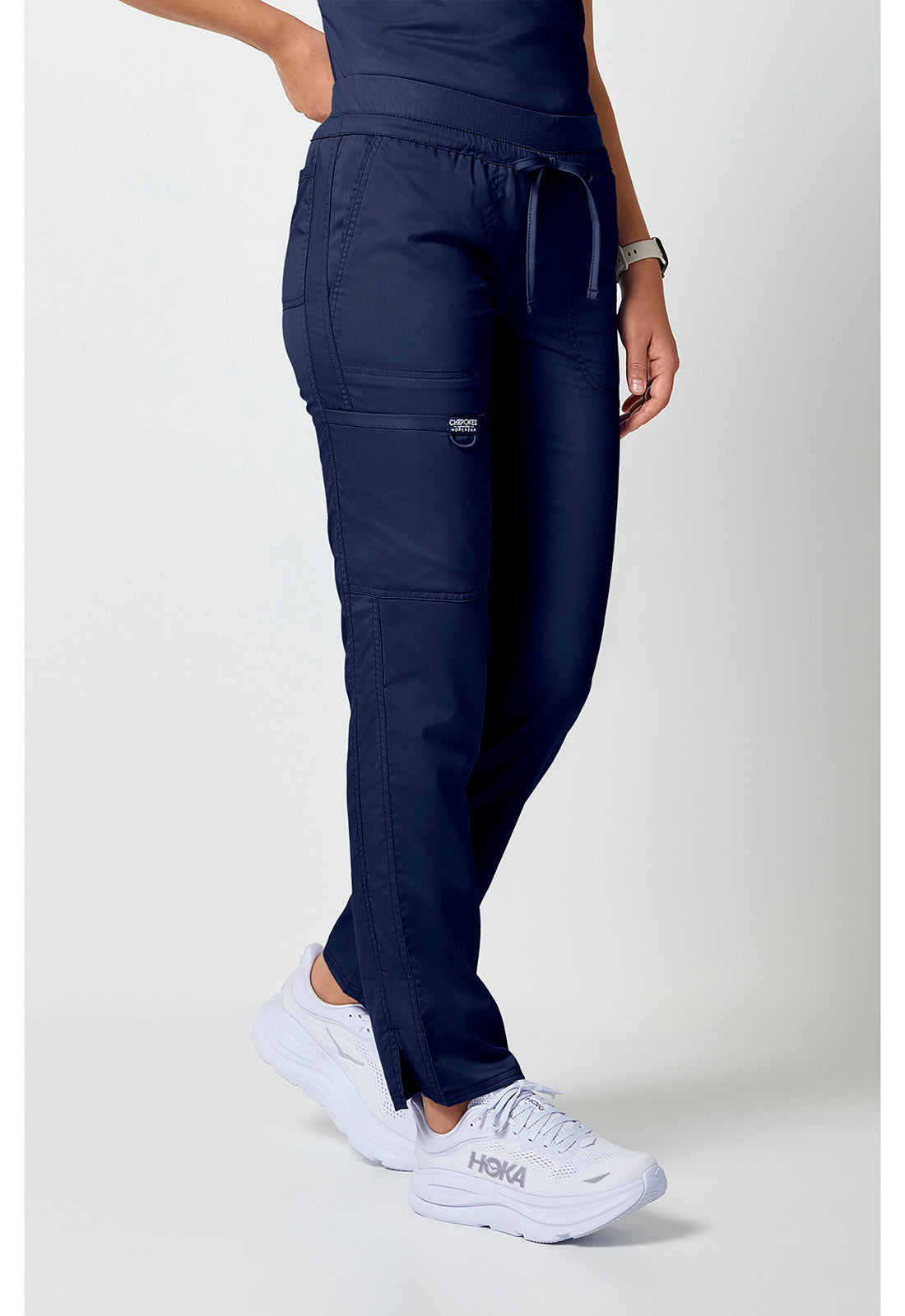 Cherokee Revolution WW105 Women Mid Rise Tapered Leg Drawstring