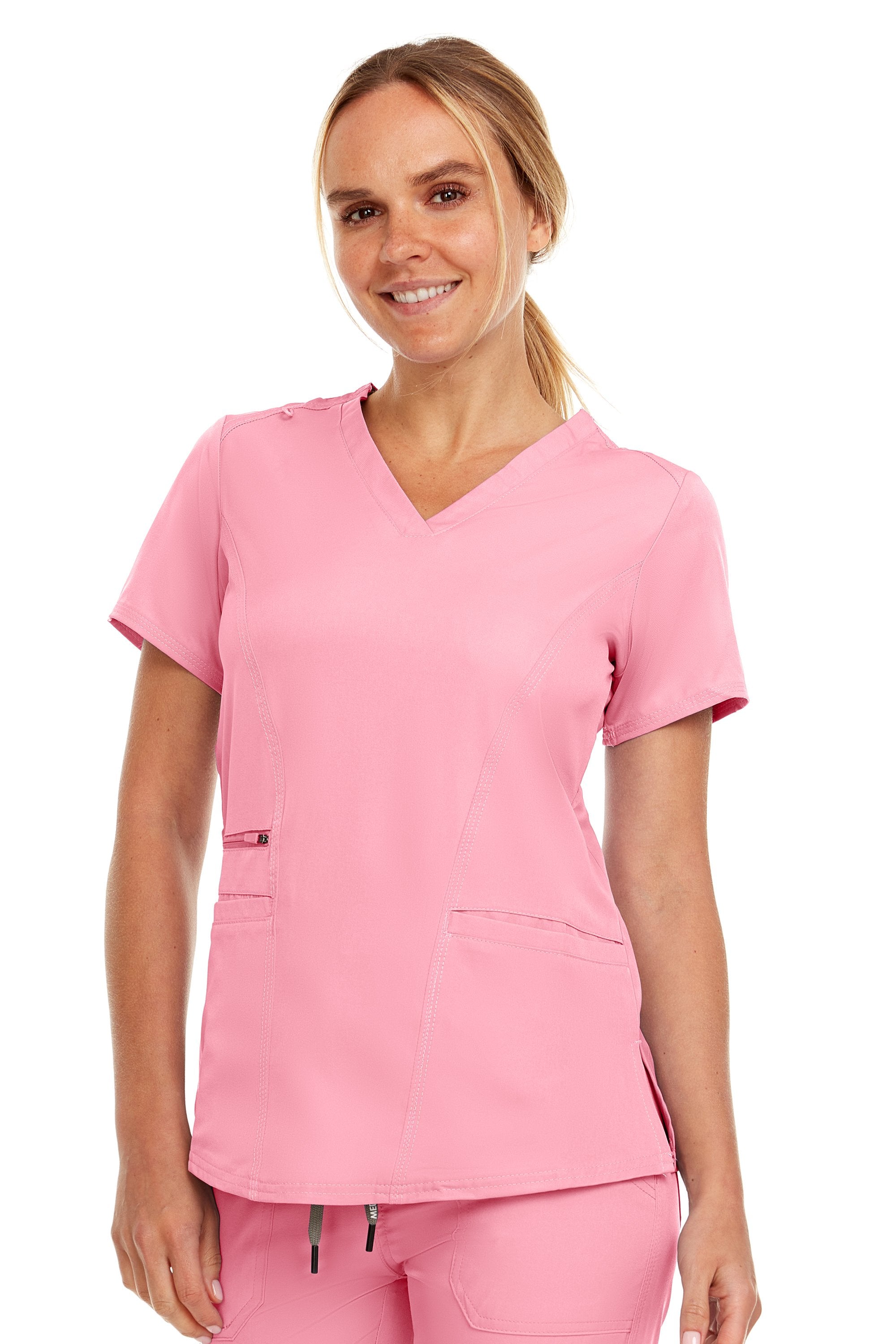 MediChic 4136 Ruth Women V-Neck Zipper Pocket Top – Scrubs to The