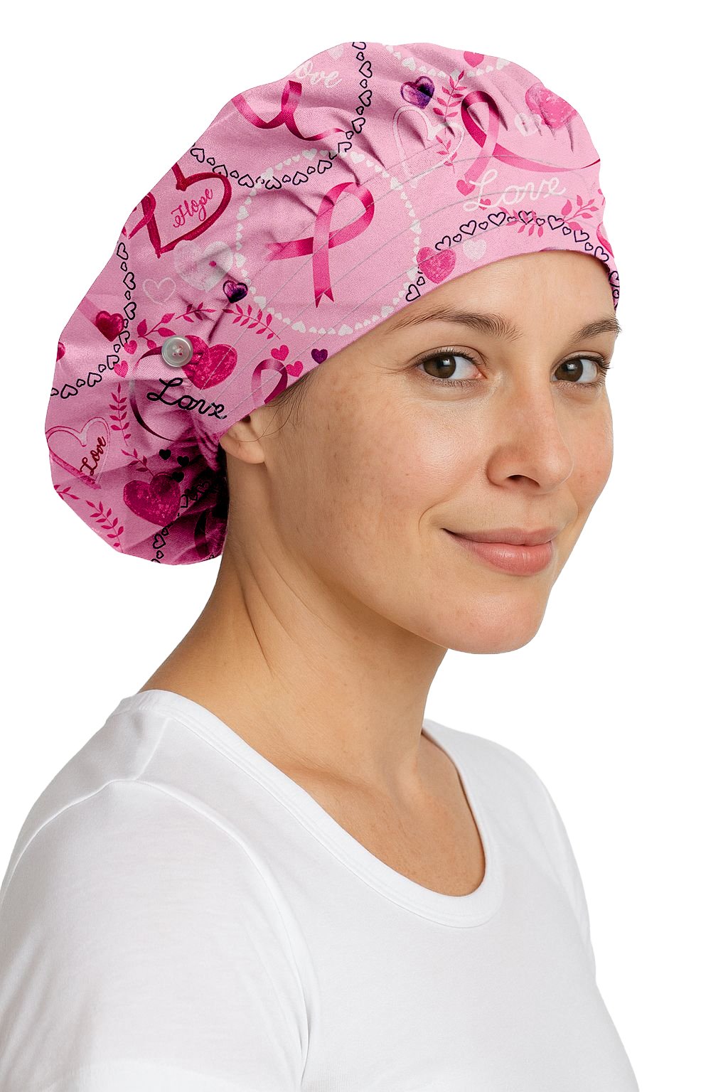 MediChic MC7002 Helen Bouffant Scrub Cap with Buttons