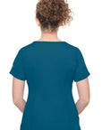 Healing Hands 2525 Works Madison Women Mock Top Caribbean Blue