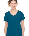 Healing Hands 2525 Works Madison Women Mock Top Caribbean Blue