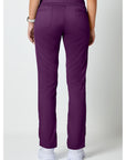 Cherokee Revolution WW105 Women Mid Rise Tapered Leg Drawstring Pant Eggplant