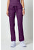 Cherokee Revolution WW105 Women Mid Rise Tapered Leg Drawstring Pant Eggplant