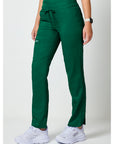 Cherokee Revolution WW105 Women Mid Rise Tapered Leg Drawstring Pant Hunter Green/NIS