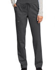 Cherokee Revolution WW105 Women Mid Rise Tapered Leg Drawstring Pant Pewter