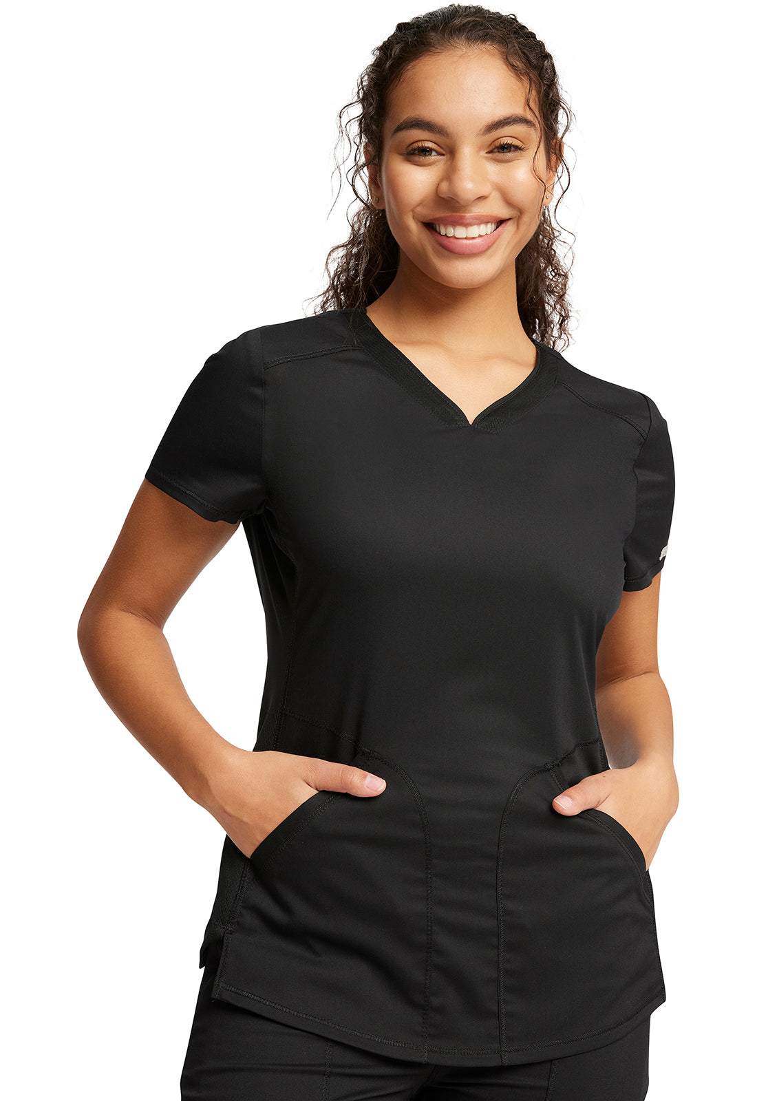 【WAAC】Women Dry touch Essential Highneck Top /追跡付 Amazon.com: Infinity Women's Scrub Top Zip Front V-Neck Top